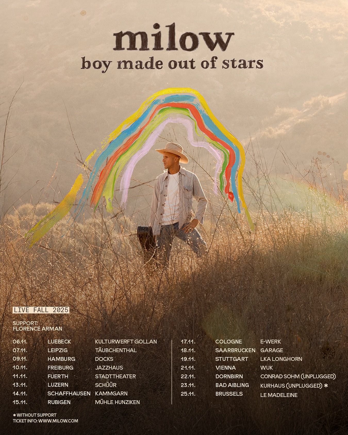 Milow Tour Poster 2026